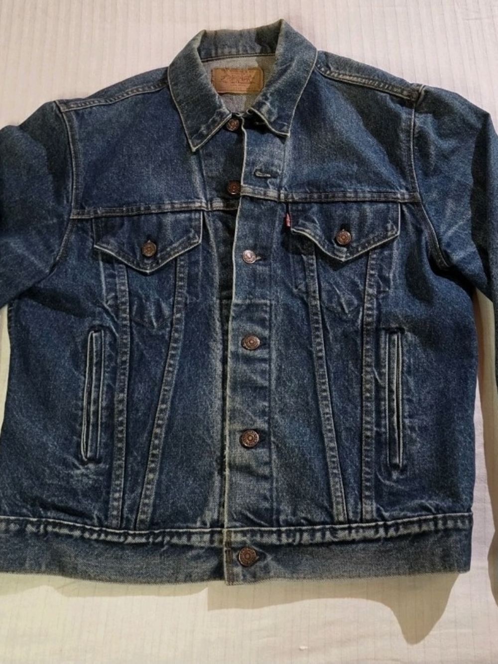 Vtg 80's Levi's 70506 0216 Type 3 III Blue Jean TRUCKER Coat DENIM Jacket USA 42